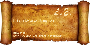 Lichtfusz Emese névjegykártya